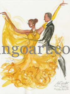 Barbara und Ruediger Herrmann tanzen mit der Startnummer 21 im sommerlichen Sonnenblumengelb!
